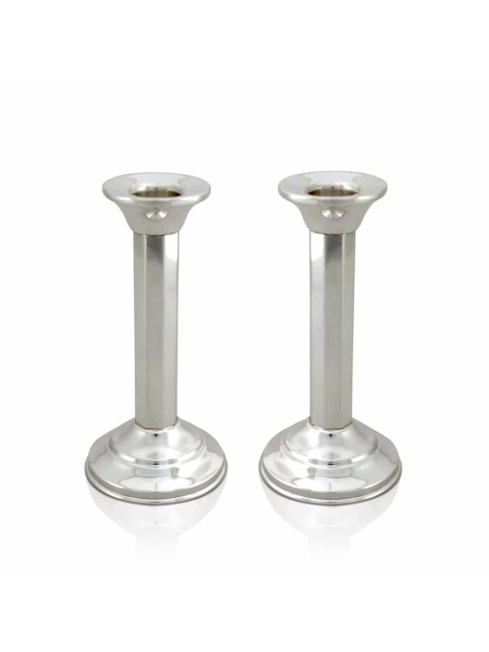Chandeliers et plateau de sabbat de taille moyenne, chandeliers en argent sterling