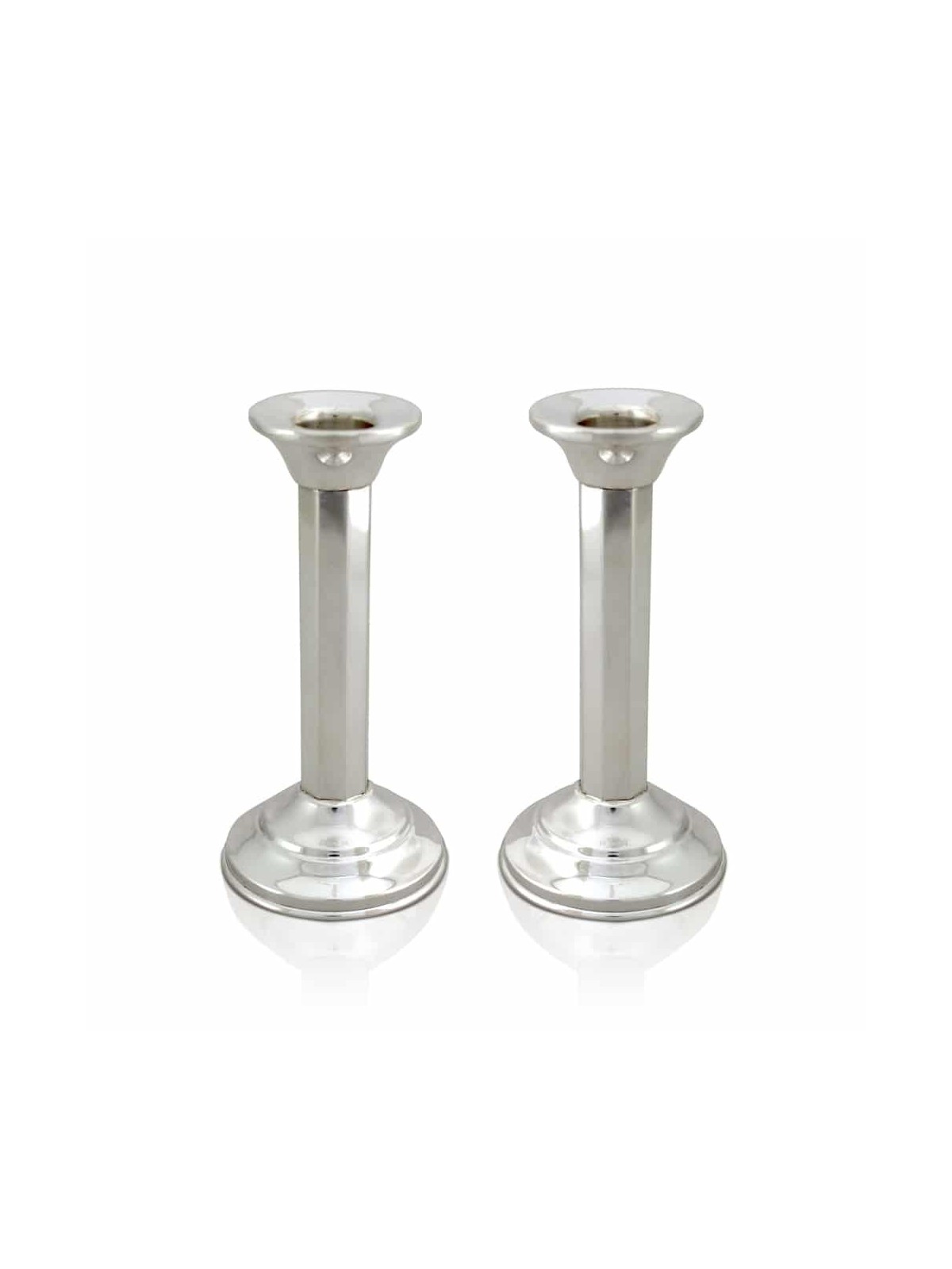 Chandeliers et plateau de sabbat de taille moyenne, chandeliers en argent sterling