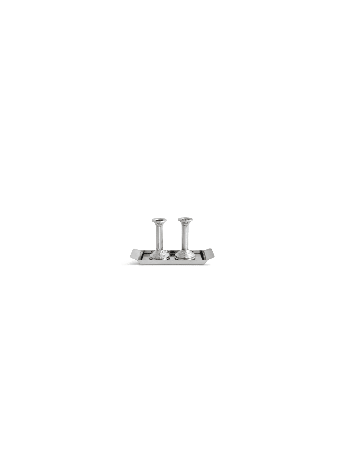 Chandeliers et plateau de sabbat de taille moyenne, chandeliers en argent sterling
