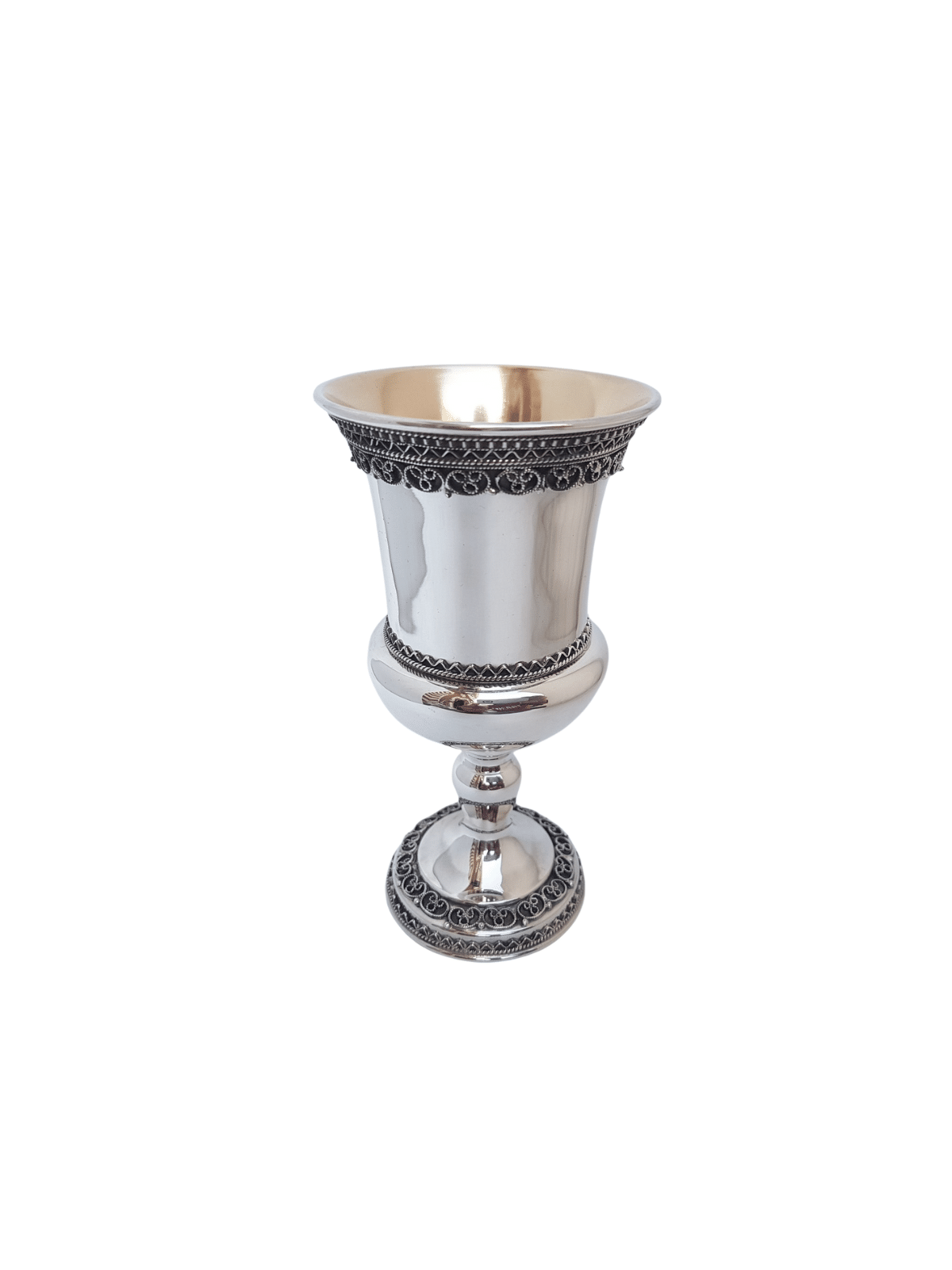 Coupe de Kiddouch en argent de style intemporel avec filigrane De, cadeaux de Pâque,