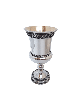 Timeless Style Silver Kiddush Cup with Filigree De , Passover Gifts ,