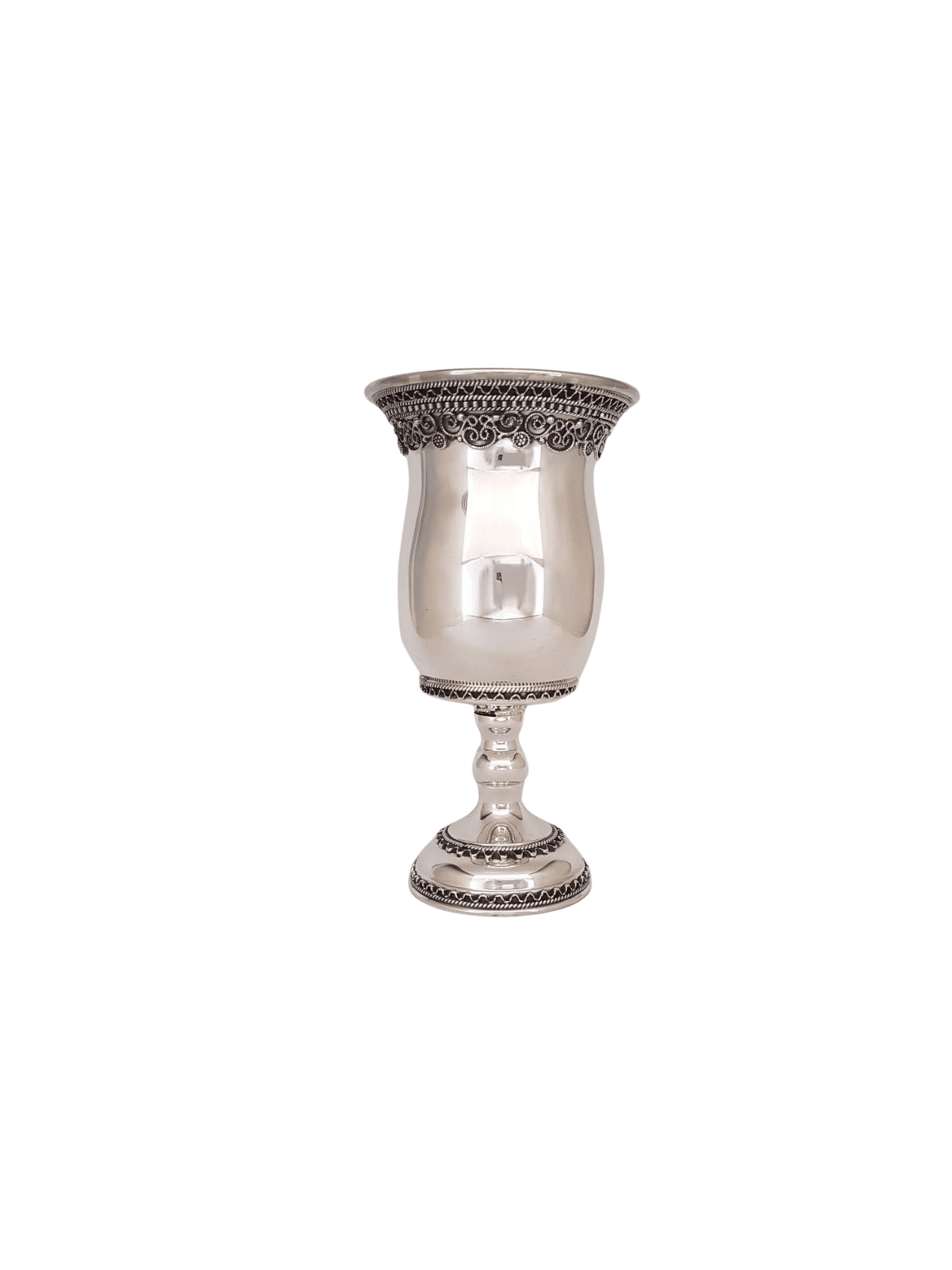 Coupe de Kiddouch de forme ouverte en argent sterling avec raffinement, cadeaux de Pâque,