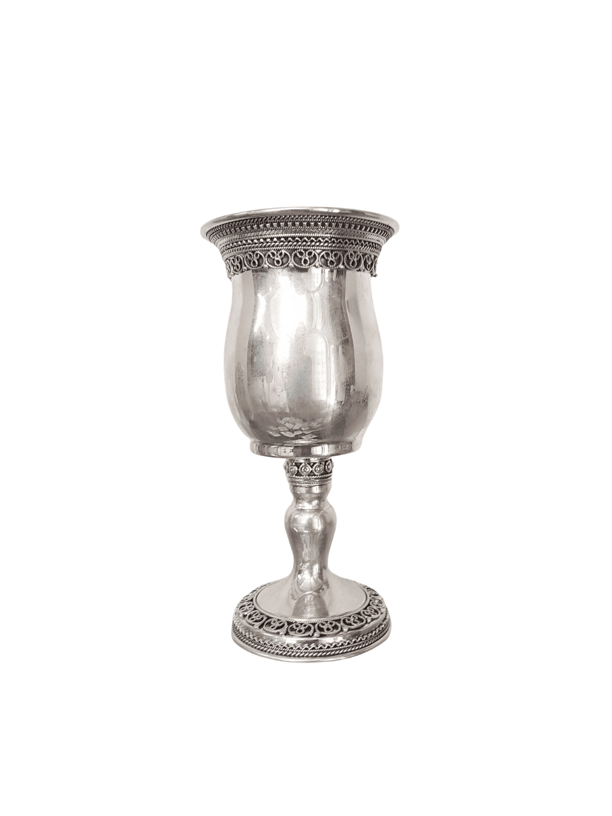 Grande coupe classique de Kiddush en filigrane d’argent sterling, cadeaux de Pâque,