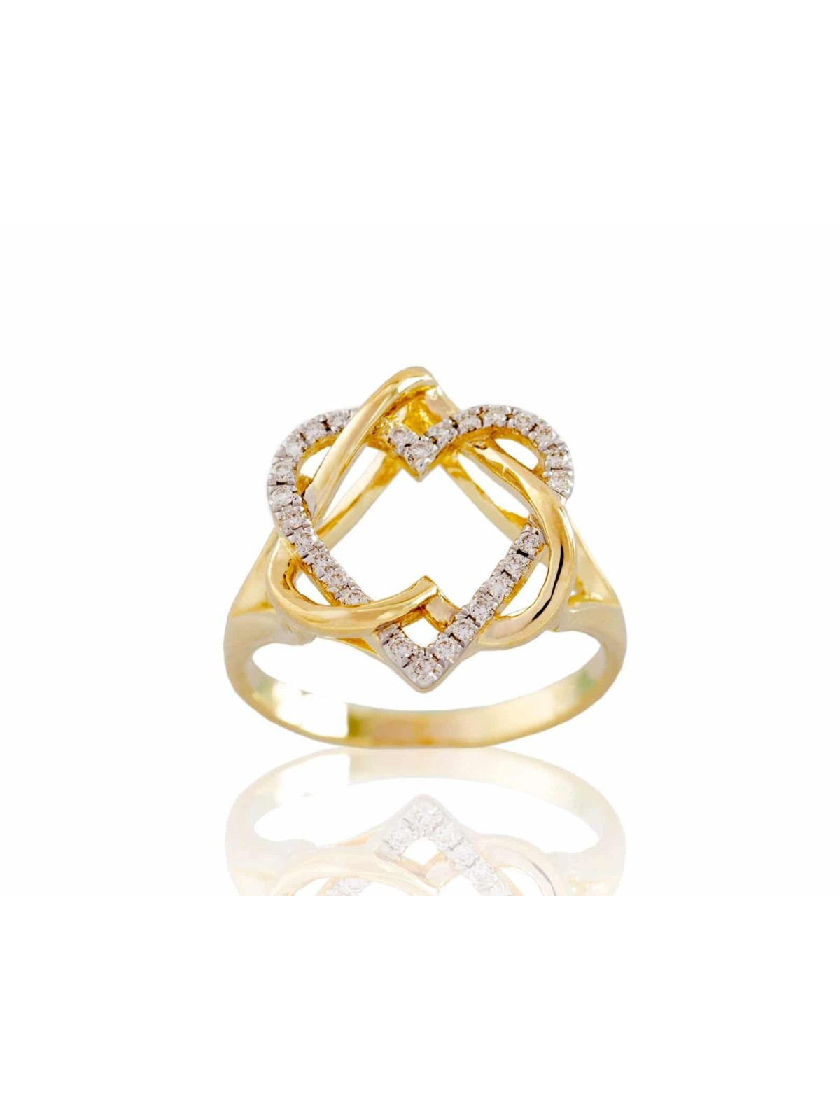 Bague coeur en or Forme de coeur Étoile de David 14k crier , Cadeaux Tu B'Av , I