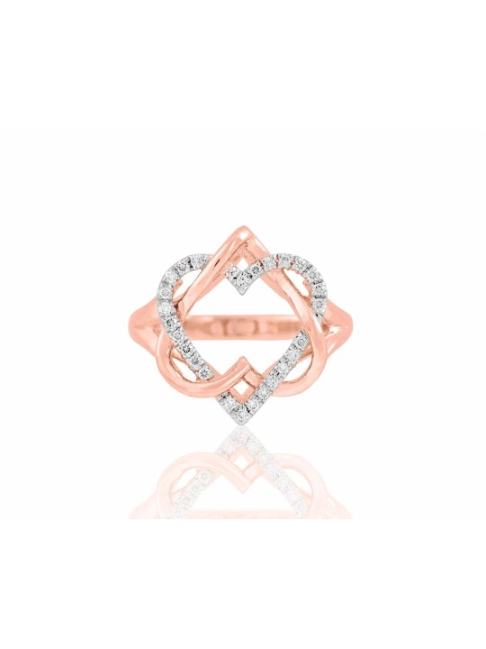 Gold heart Ring Heart shape Star of David 14k yell , Tu B'Av Gifts , I