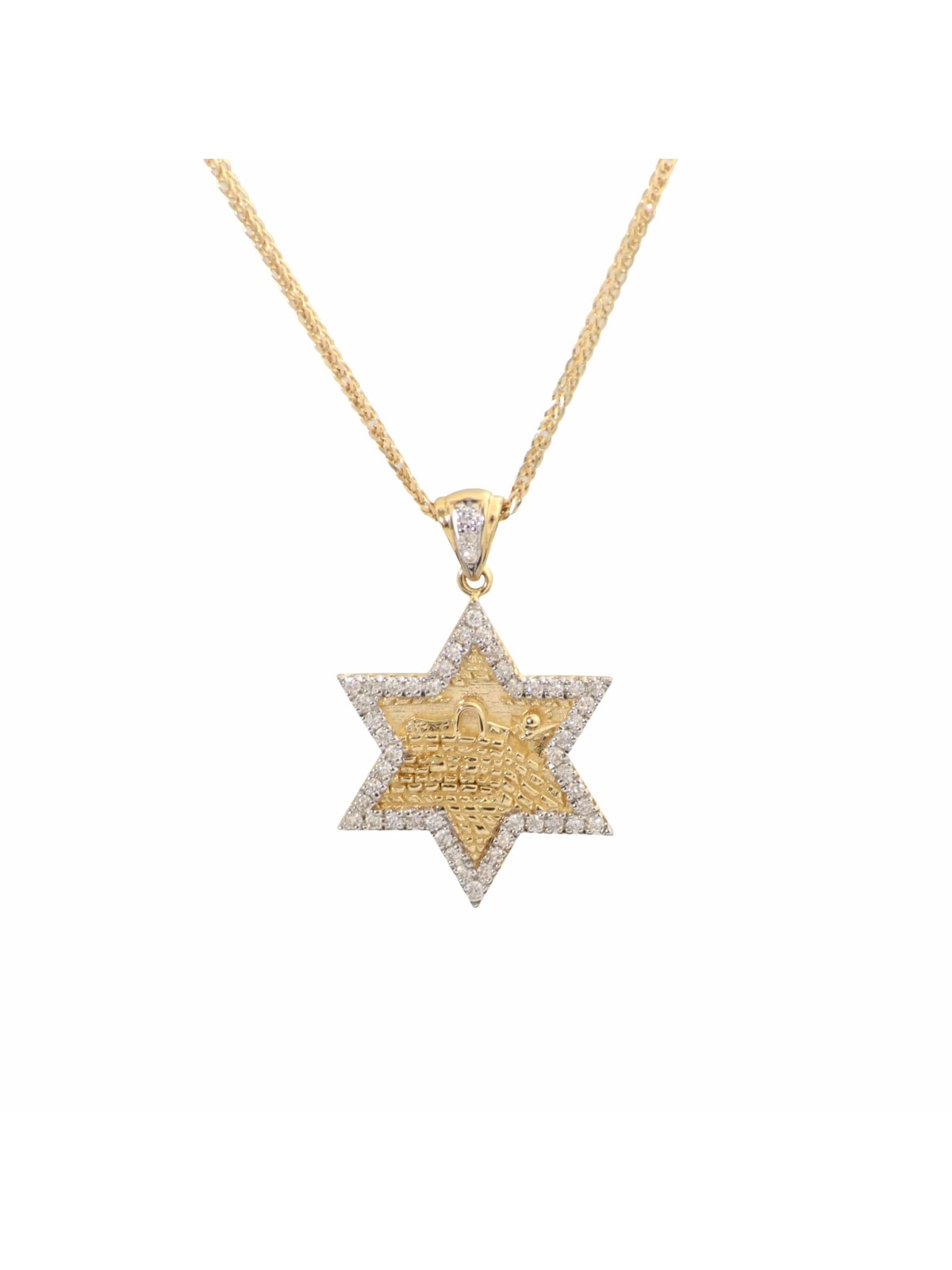 Pendentif Jérusalem 14 carats en or et diamants, bijoux de Jérusalem, Ju israélien