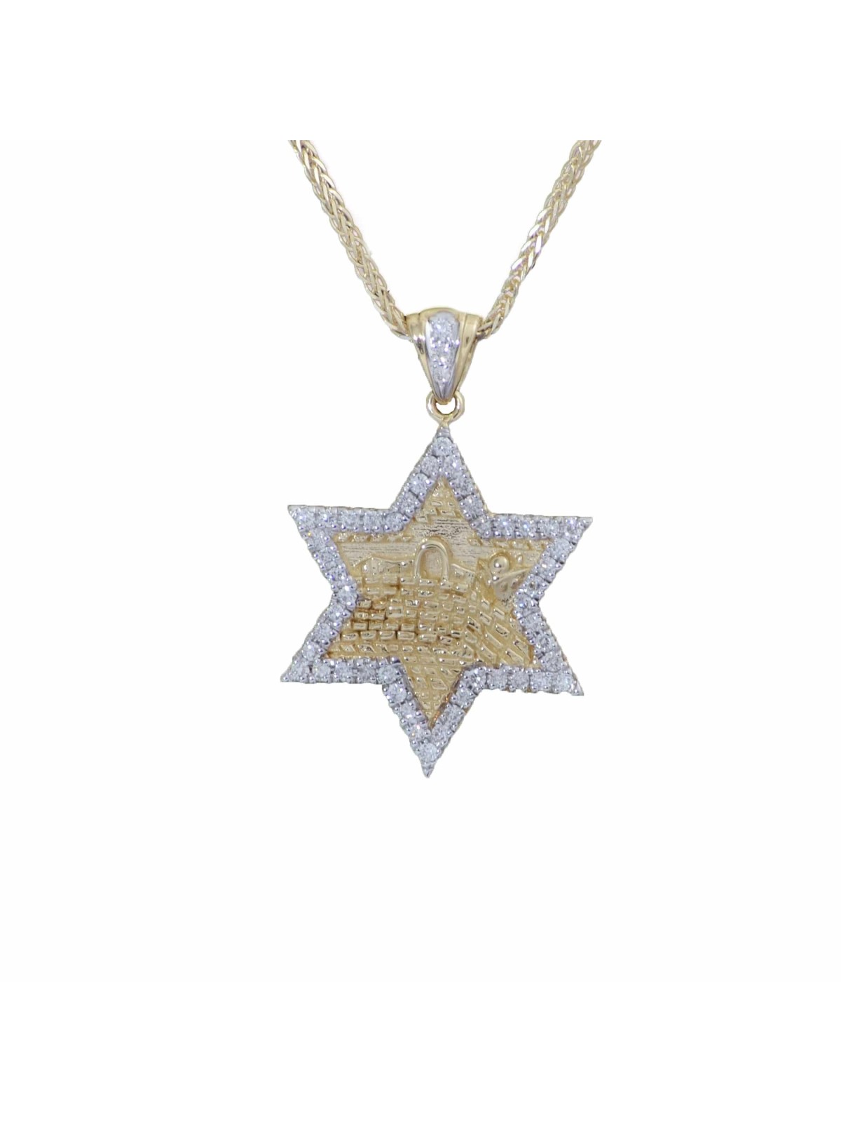 Pendentif Jérusalem 14 carats en or et diamants, bijoux de Jérusalem, Ju israélien