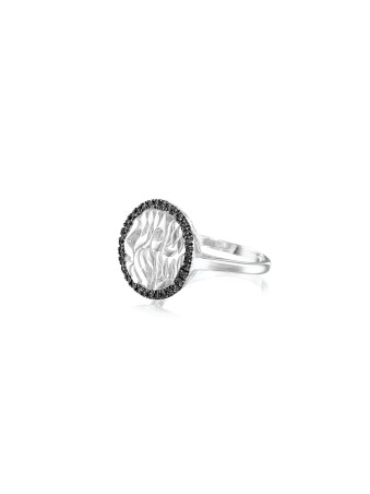 Bague moderne Shema Yisrael en or blanc avec noir, cadeaux Tu B'Av, I