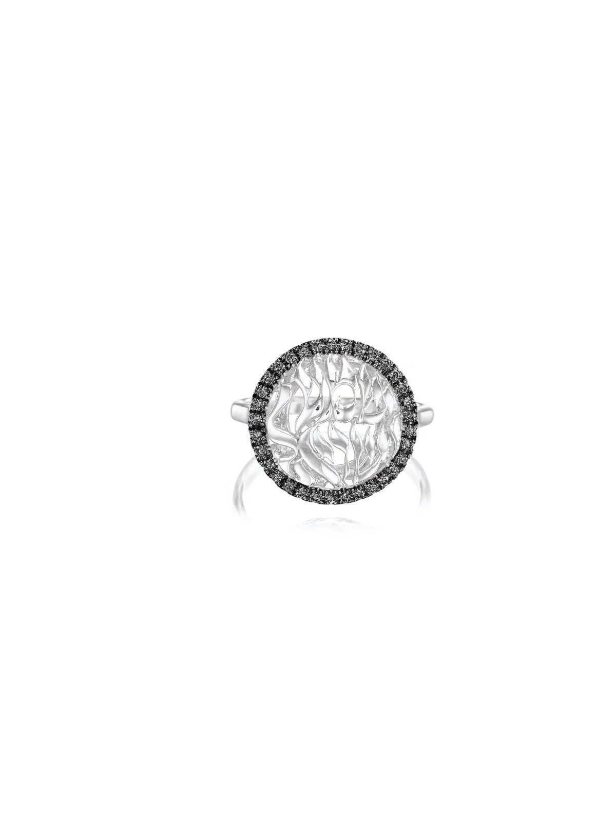 Bague moderne Shema Yisrael en or blanc avec noir, cadeaux Tu B'Av, I
