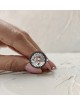 Modern Shema Yisrael Ring in White Gold with Black , Tu B'Av Gifts , I