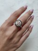 Bague moderne Shema Yisrael en or blanc avec noir, cadeaux Tu B'Av, I