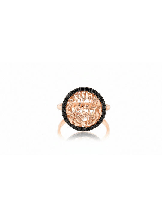 Bague moderne Shema Yisrael en or blanc avec noir, cadeaux Tu B'Av, I