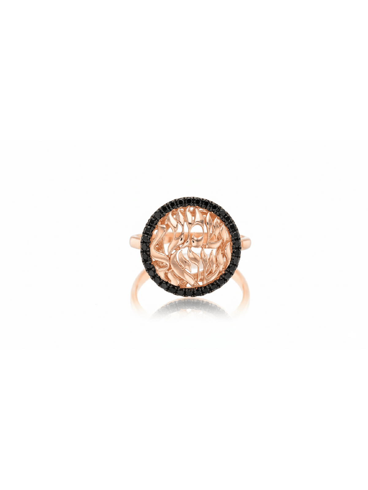 Modern Shema Yisrael Ring in White Gold with Black , Tu B'Av Gifts , I