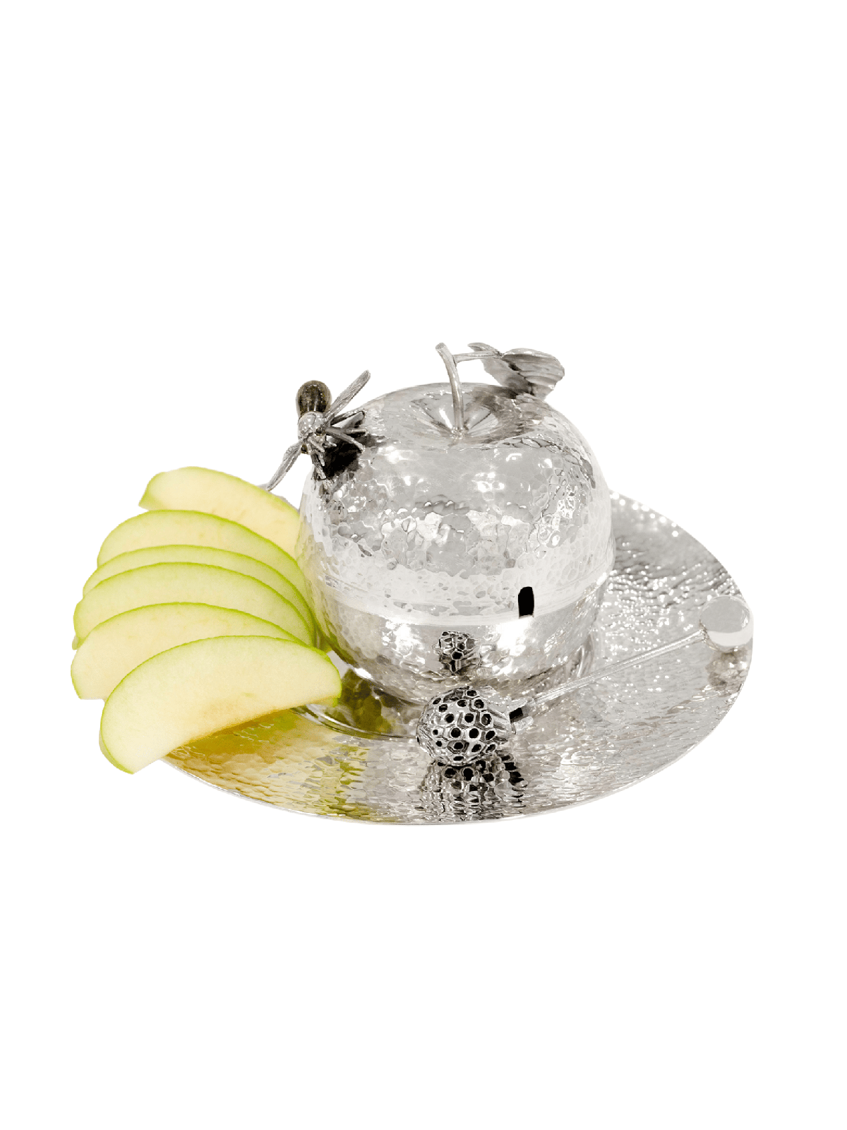 Hammered Honey Dish Set with Plate & Spoon , Hammered Honey Dishes , I