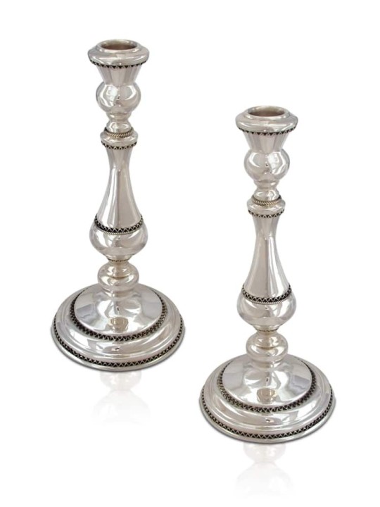 Medium Size Sterling Silver Filigree Candlesticks , Sterling Silver Ca