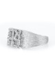 זהב 14K מוברש רחב אהבה Hebrew Love Diamond Ri , Jewish Wedding Gi