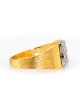Or 14 carats brossé large Ahava hébreu Love Diamond Ri, mariage juif Gi