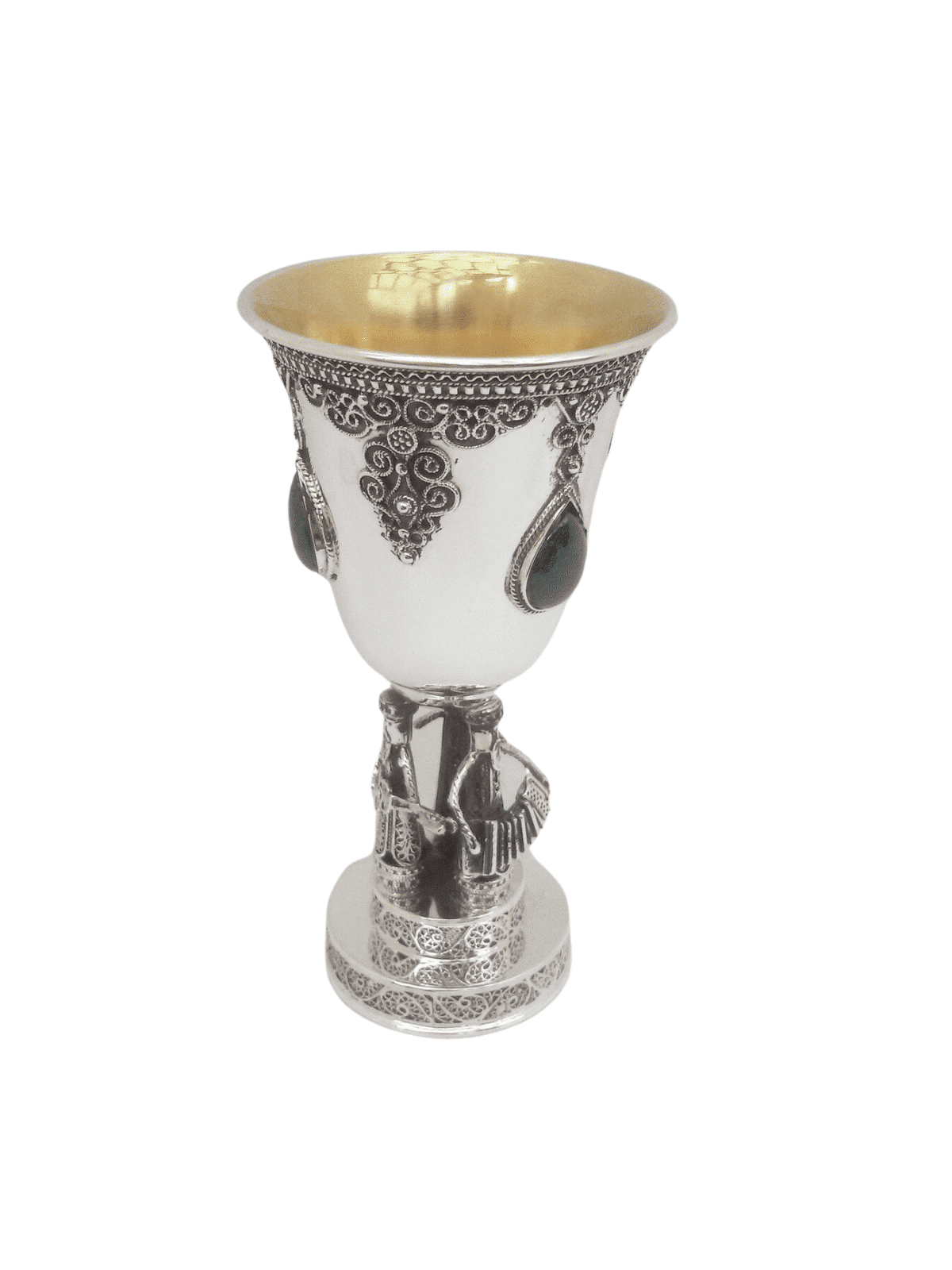 Coupe de Kiddouch en filigrane d'argent avec figurines Klezmer, cadeaux de Pâque,