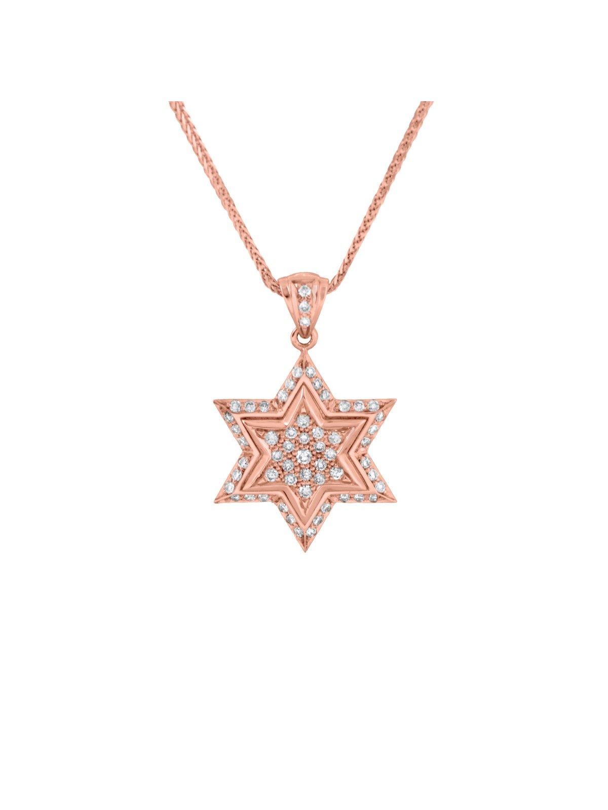 Charmant pendentif étoile de David en or jaune avec Di , Cadeaux Tu B'Av , I