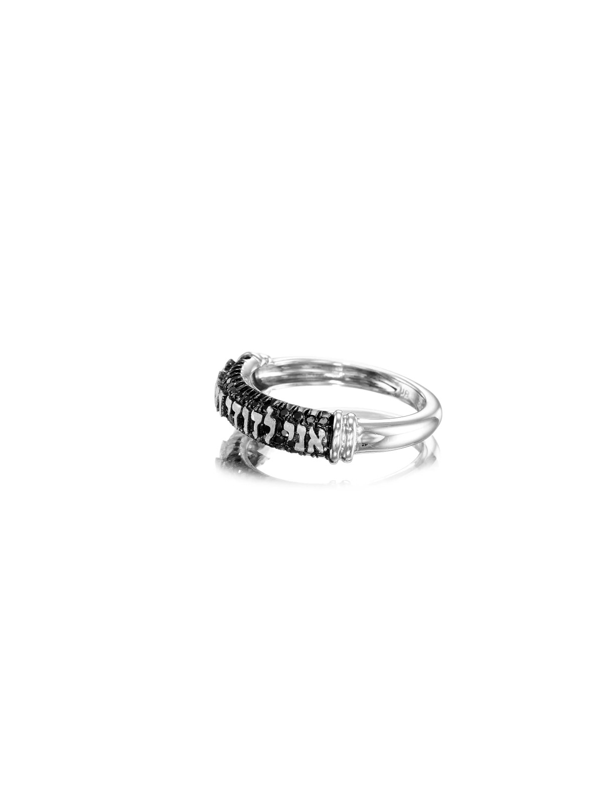 Bague Ani Ledodi en or blanc 14 carats avec diamants noirs, cadeaux Tu B'Av, I