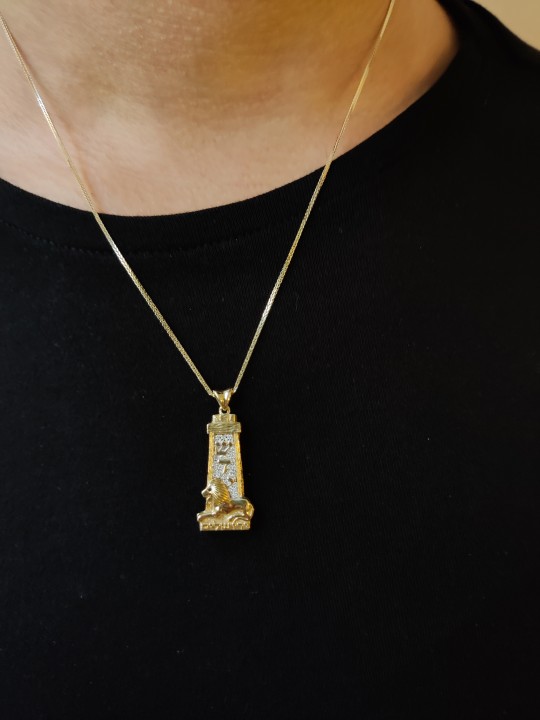 Orante 14K White Gold Jerusalem Mezuzah Necklace , Add 14K Chain , Isr