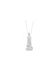Orante 14K White Gold Jerusalem Mezuzah Necklace , Add 14K Chain , Isr