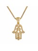 Pendentif Hamsa et mauvais œil en or jaune avec diamant, cadeaux Tu B'Av, I