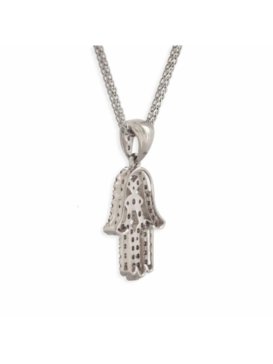 Pendentif Hamsa et mauvais œil en or jaune avec diamant, cadeaux Tu B'Av, I