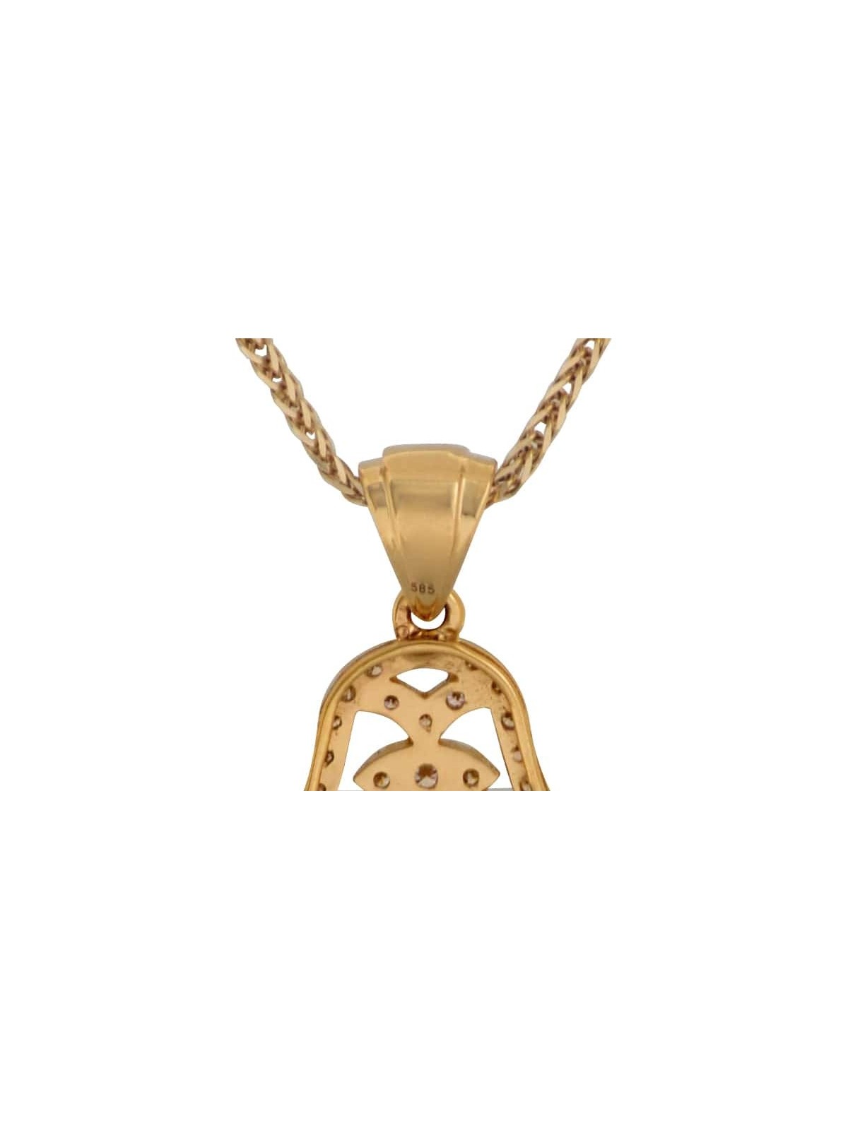 Pendentif Hamsa et mauvais œil en or jaune avec diamant, cadeaux Tu B'Av, I
