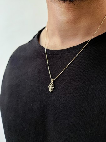Pendentif Hamsa unique en or blanc 14 carats et diamants, cadeaux Tu B'Av, Israël