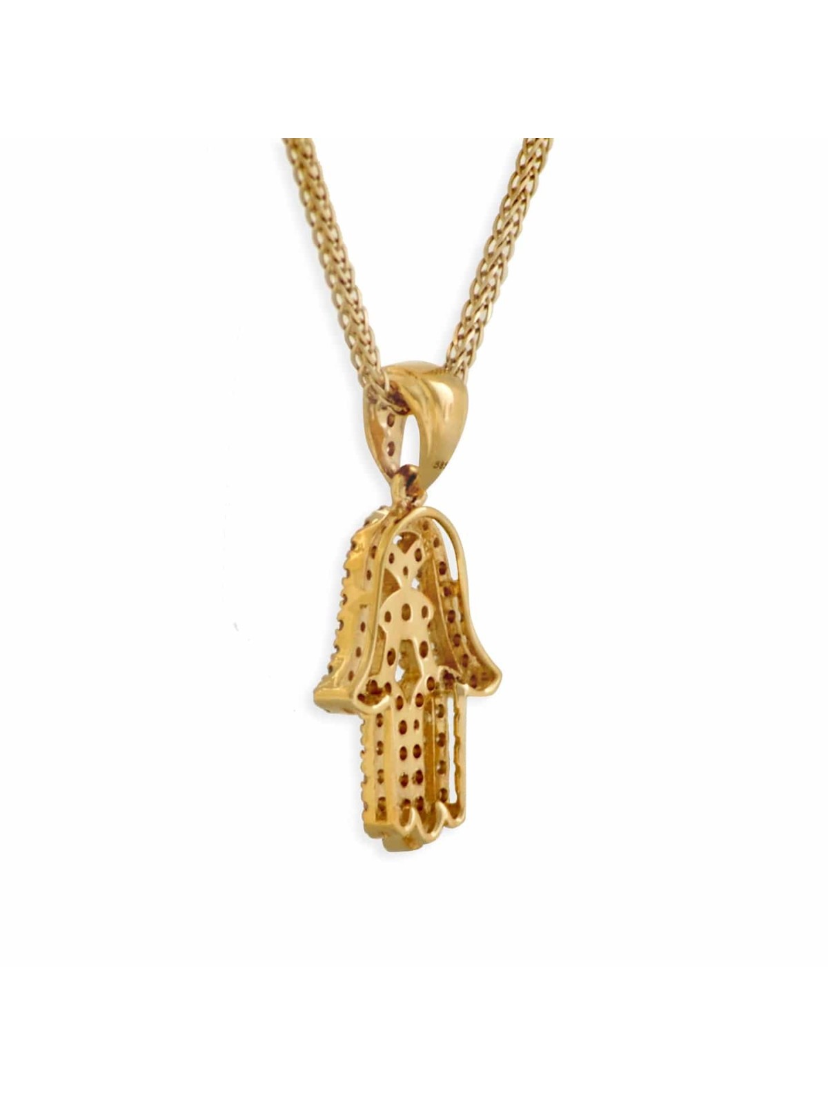 Pendentif Hamsa unique en or blanc 14 carats et diamants, cadeaux Tu B'Av, Israël