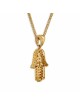 Unique White 14k Gold & Diamond Hamsa Pendant , Tu B'Av Gifts , Israel