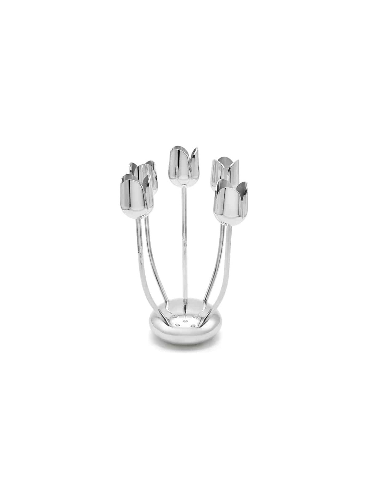 Candélabre tulipe moderne en aluminium brillant avec courbe, cadeaux de Pâque,