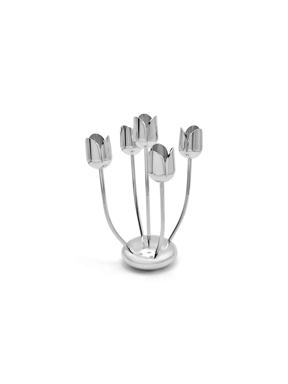 Candélabre tulipe moderne en aluminium brillant avec courbe, cadeaux de Pâque,