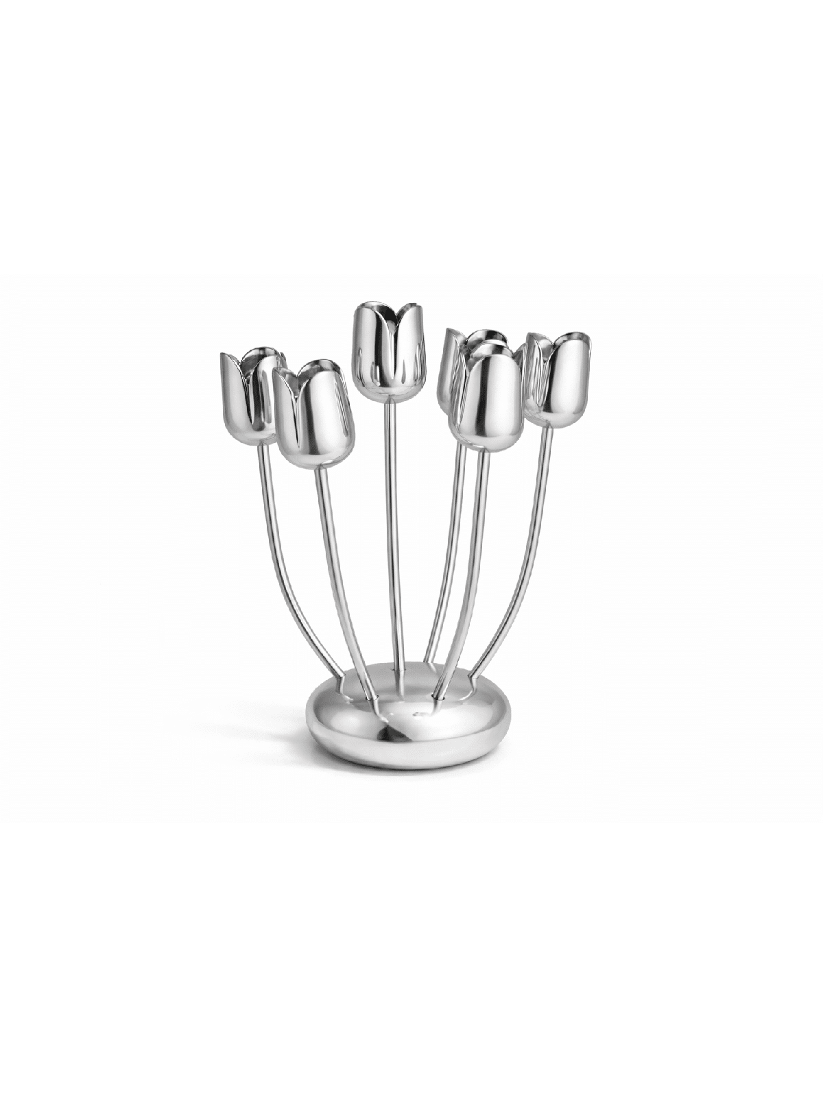 Glossy Aluminum Modern Tulip Candelabra with Curve , Passover Gifts ,