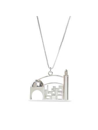 14K White Gold Holy Jerusalem Necklace , Jewish Wedding Gifts , Israel
