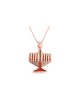 Menorah Sterling Gold Necklace with Enamel , Tu B'Av Gifts , Israeli J