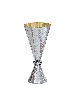Grande tasse de Kiddush brossée en argent de créateur - Contem, Cu de Kiddush moderne