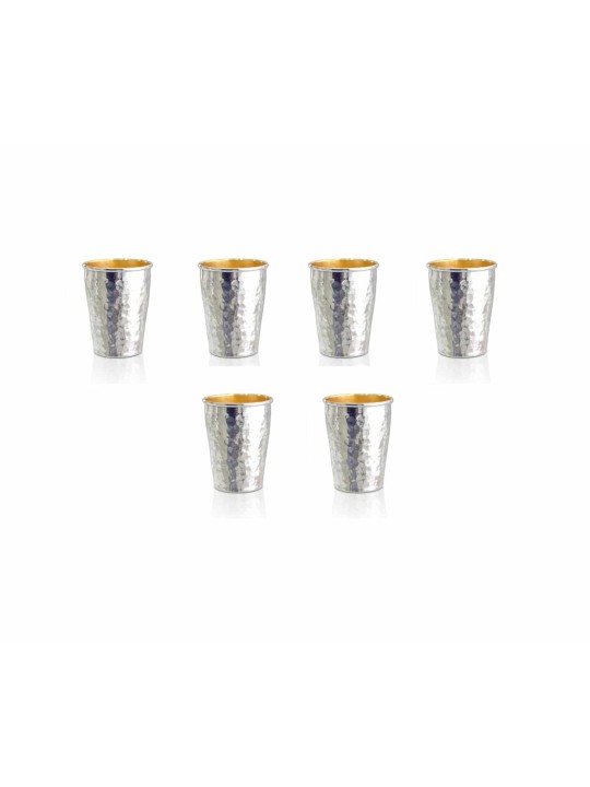 Ensemble de liqueurs en argent sterling Finition martelée , Cadeaux de Pâque , Isra