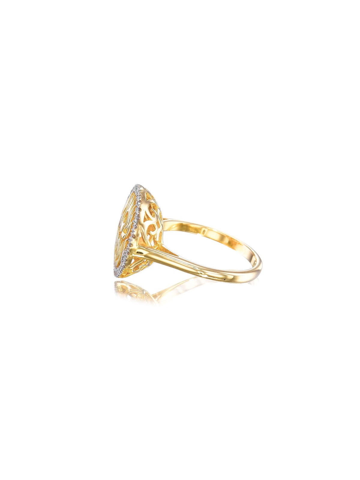 14k/18k Yellow Gold Shema Israel Diamond Ring , Tu B'Av Gifts , Israel