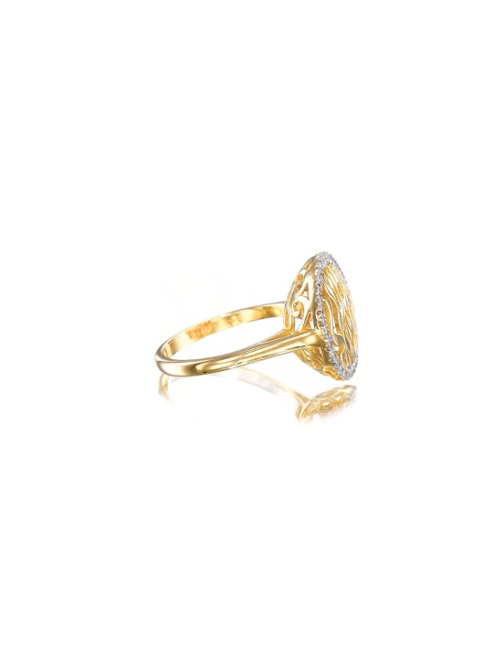 Bague en diamant Shema Israël en or jaune 14 carats/18 carats, cadeaux Tu B'Av, Israël