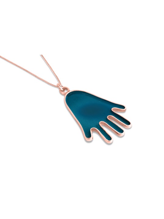 Pendentif en or Hamsa minimaliste et moderne, cadeaux Tu B'Av, Jud israélien