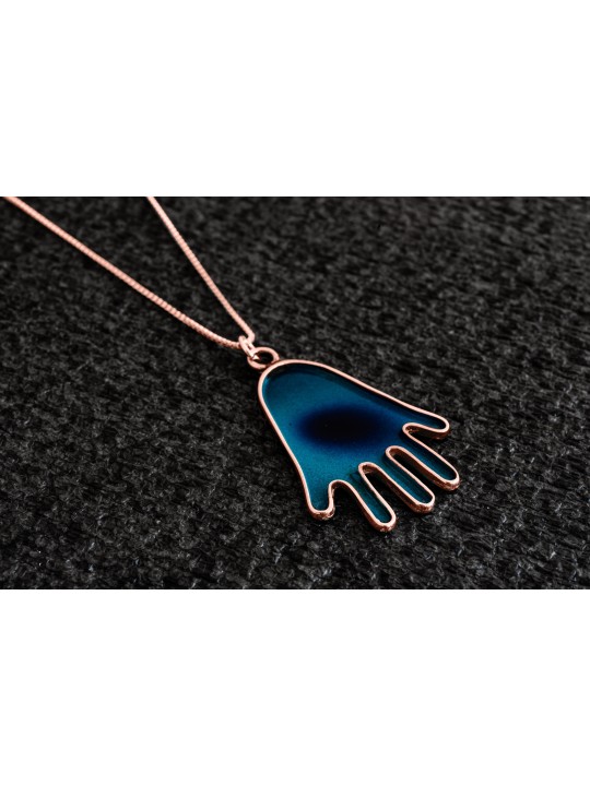 Pendentif en or Hamsa minimaliste et moderne, cadeaux Tu B'Av, Jud israélien
