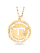 Cut-Out Round Gold Chai Pendant , Tu B'Av Gifts , Israeli Judaica