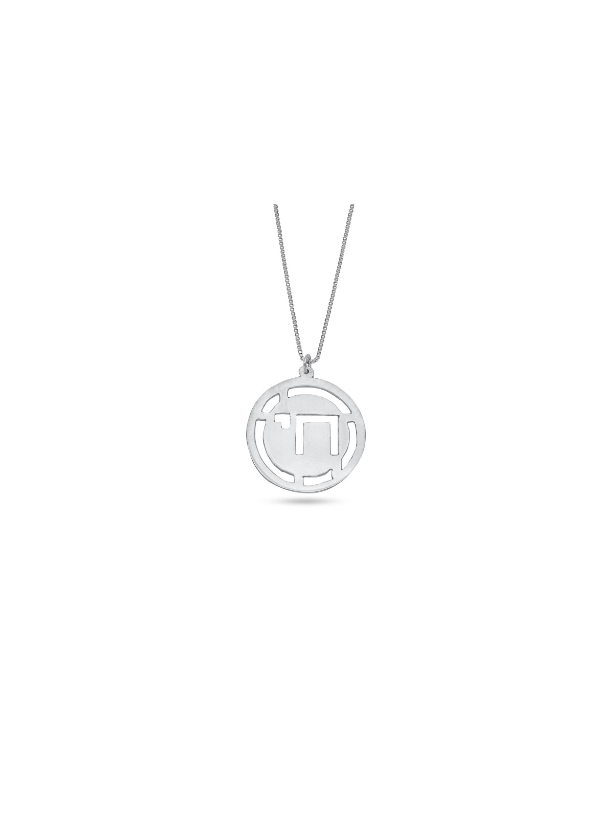 Cut-Out Round Gold Chai Pendant , Tu B'Av Gifts , Israeli Judaica