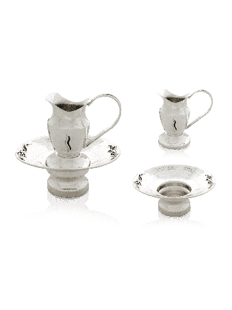 Silver Maim Achronim set with Cold Enamel , Passover Gifts , Israeli J