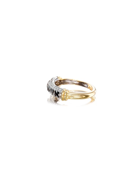 Bague hébraïque Bague diamant 14K Or , Cadeaux Tu B'Av , Judaica israélien