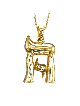Unique 14K Yellow Gold Chai Pendant , Tu B'Av Gifts , Israeli Judaica