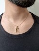 Unique 14K Yellow Gold Chai Pendant , Tu B'Av Gifts , Israeli Judaica