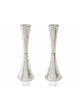 Large Hammered Silver Candlesticks Set , Sterling Silver Candlesticks
